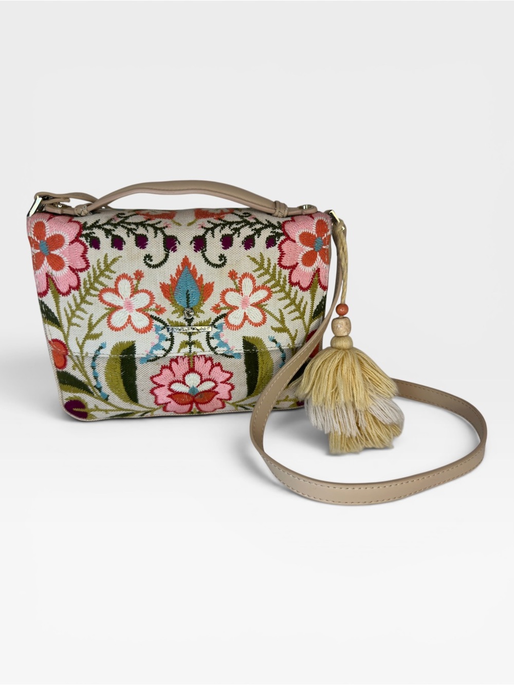 Spartina 449 Cordelia Blossom Colorful Floral Embroidered Crossbody Purse - Picture 9 of 9
